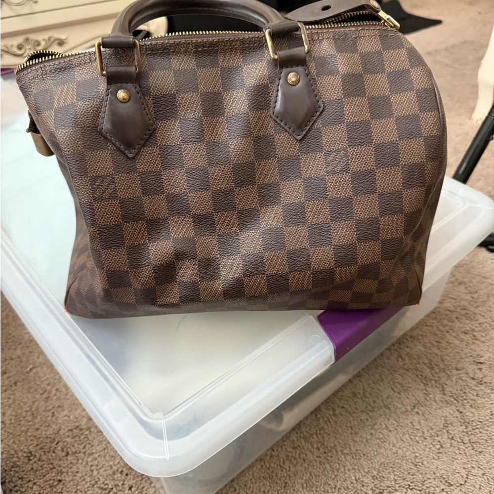 Brown Check Satchel Handbag